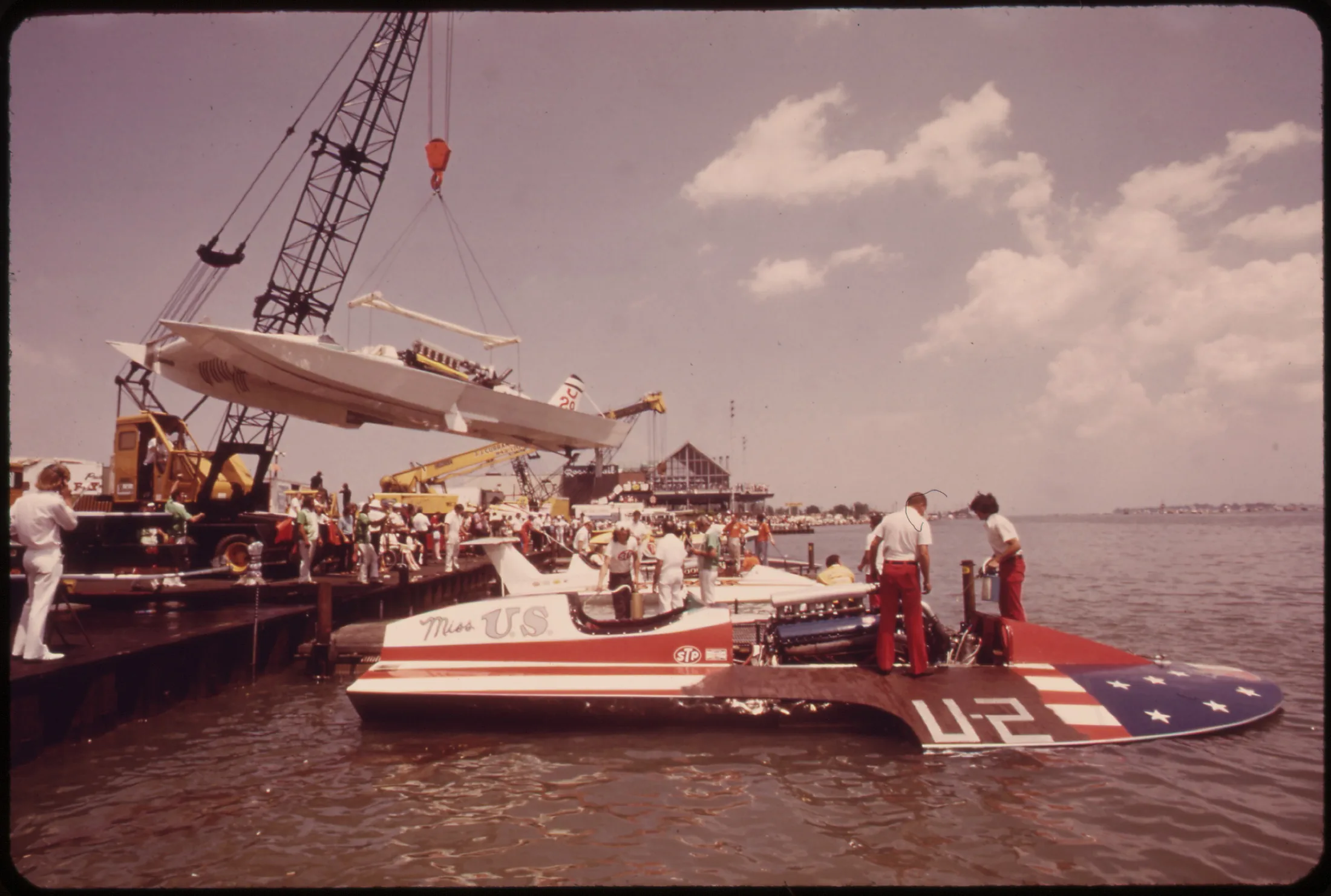 Detroit river hydroplane pit crew 1973 nara, Heritage at The Roostertail, Detroit