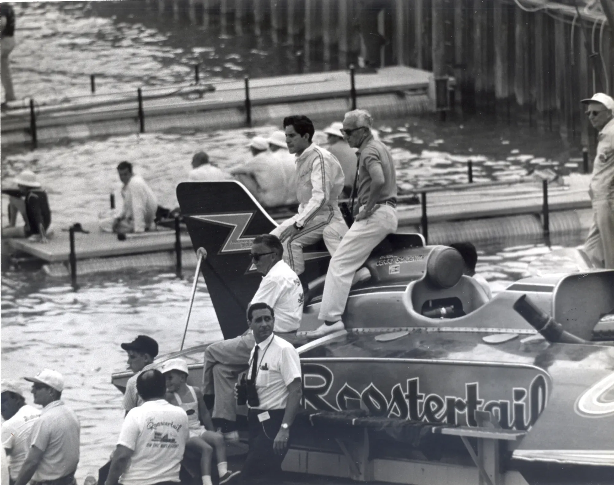 Roostertail unlimited hydroplane boat and crew, Heritage at The Roostertail, Detroit