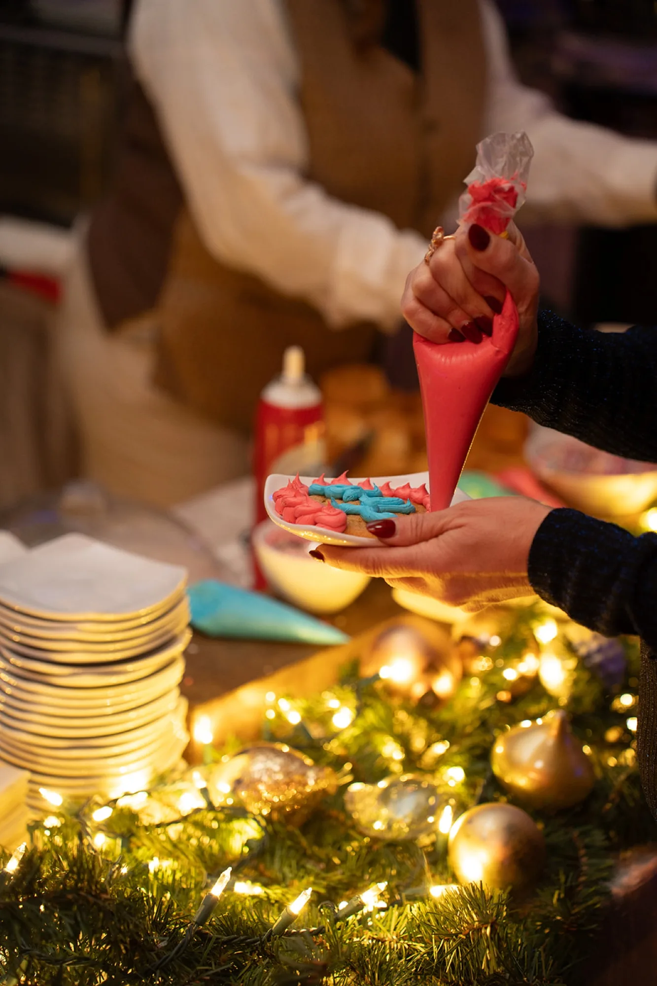 Cannoli on the dessert service at a holiday party